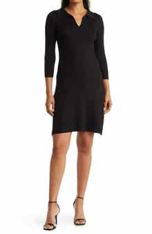 Vermont Johnny Collar Ribbed Sweater Dress