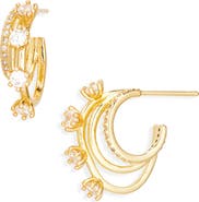 EYE CANDY LOS ANGELES Raita Cubic Zirconia Hoop Earrings