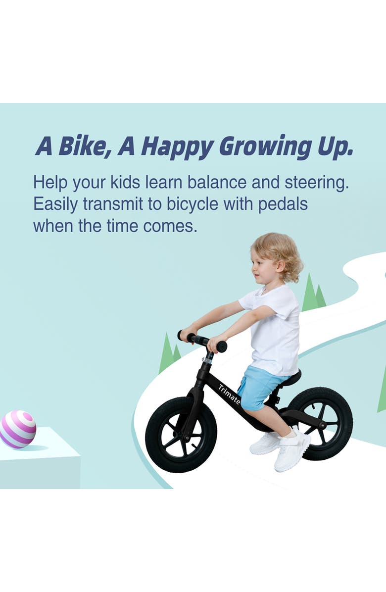 Trimate Toddler 12" Black Balance Bike with Inflated Tire, Alternate, color, Multicolored