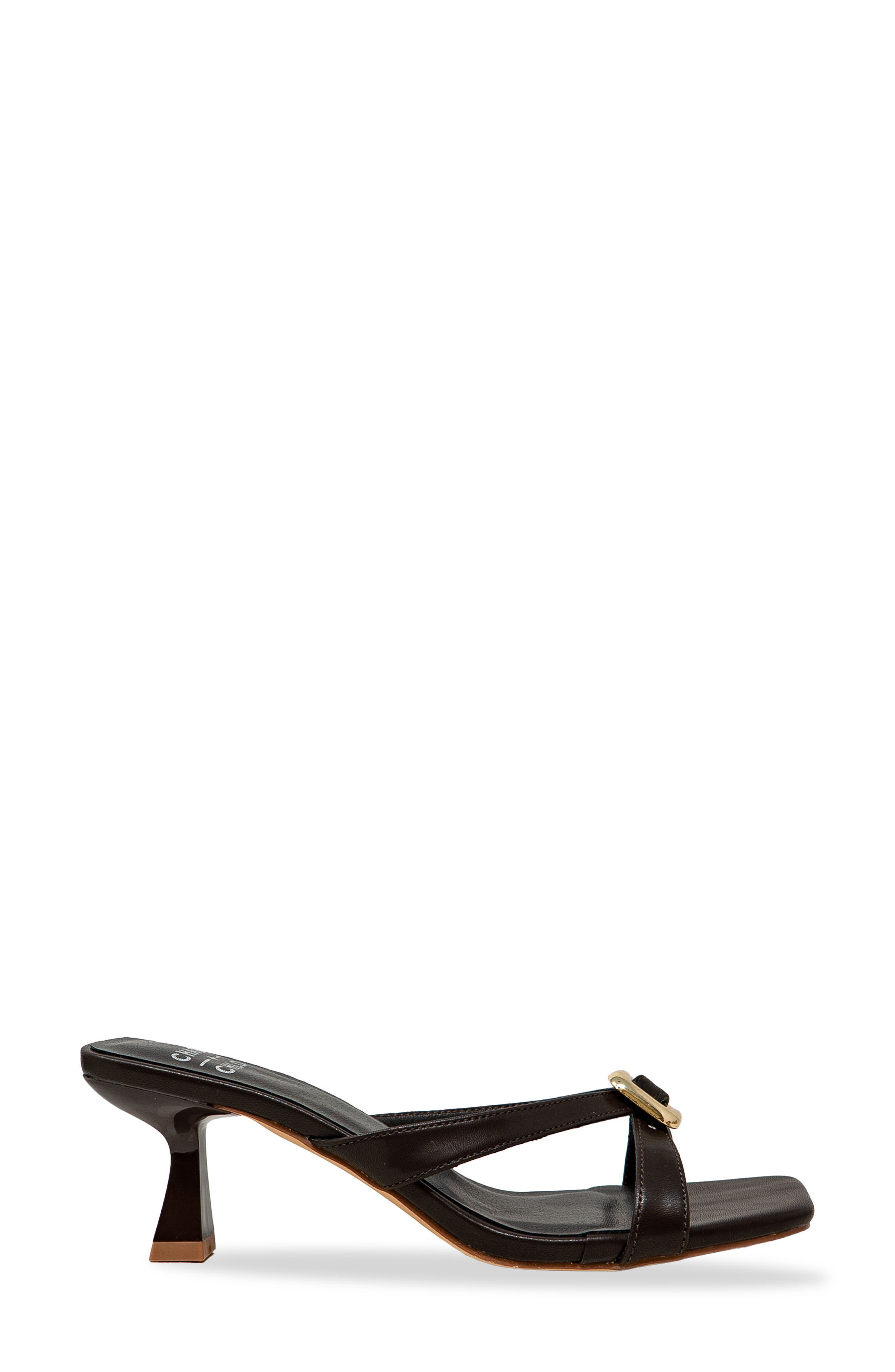 Square Toe Slide Sandal, Alternate, color, BROWN PU