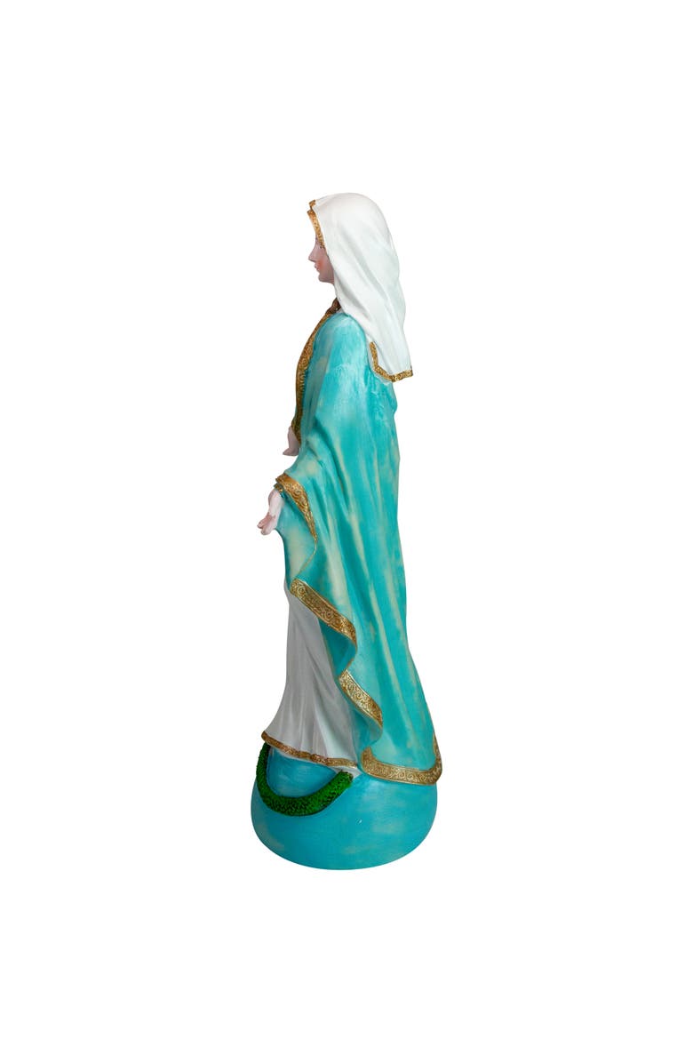 Northlight Virgin Mary with Open Arms Outdoor Garden Statue - 24", Alternate, color, Blue