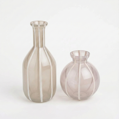 Aravali  Hand Painted Glass Decorative Object 2 Piece Set