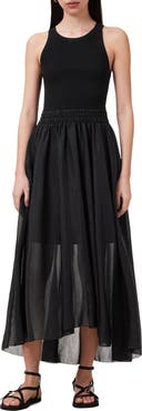 AllSaints Zenia Sleeveless Asymmetric Hem Dress