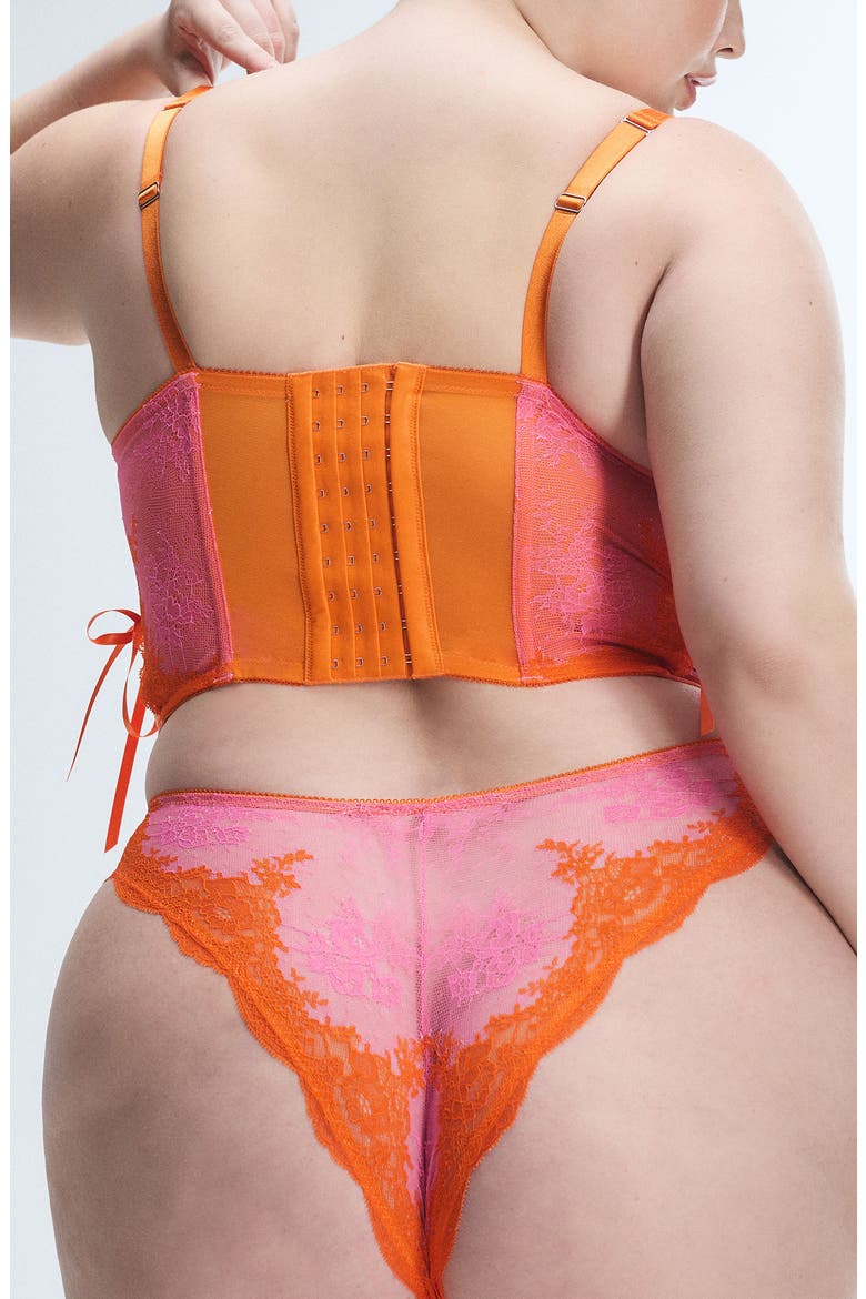 Lacestruck Bustier, Alternate, color, ROSE DAY PINK/ SOL ORANGE