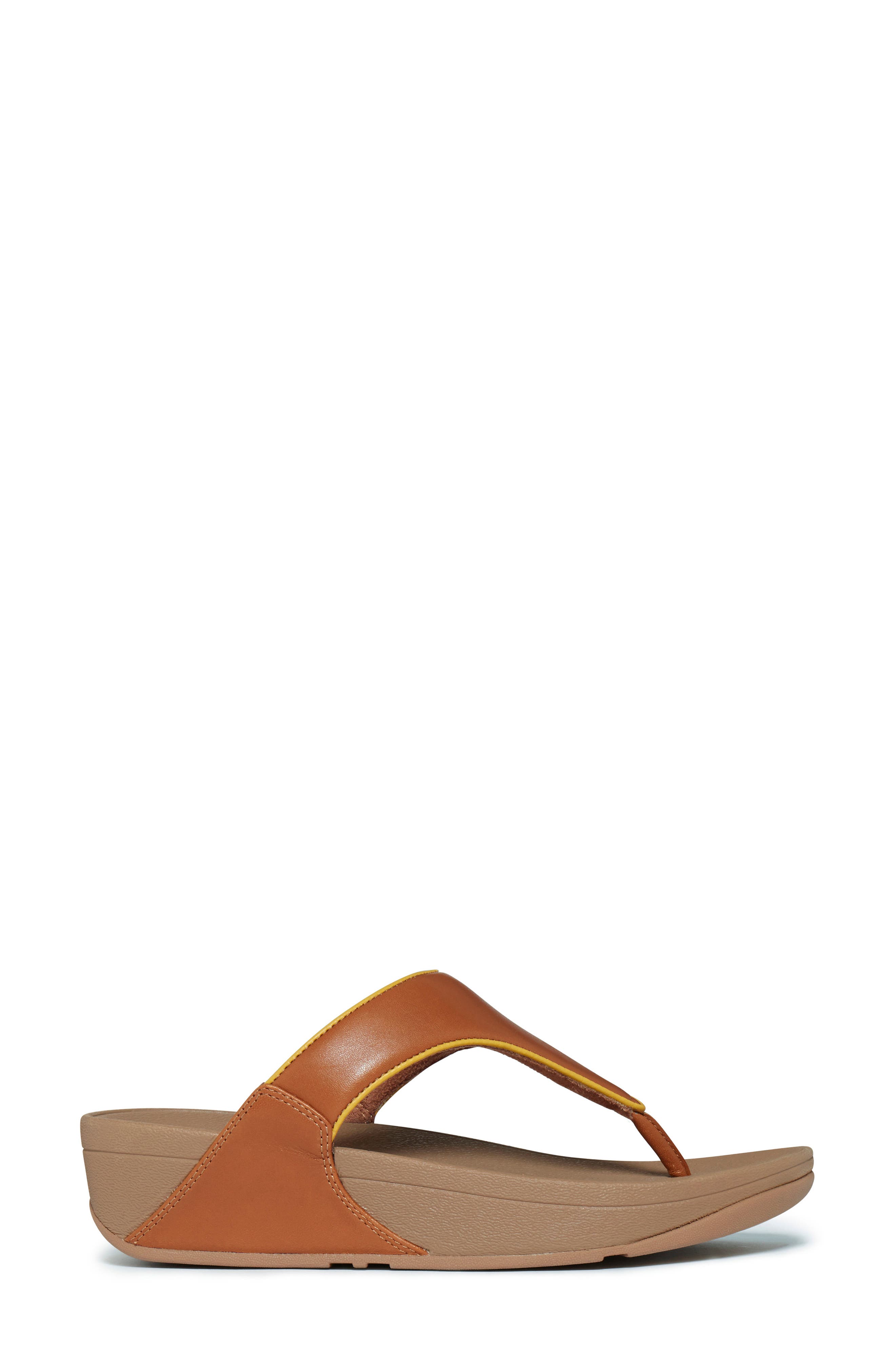 Lulu Wedge Flip Flop, Alternate, color, LIGHT TAN/ SUNSHINE YELLOW