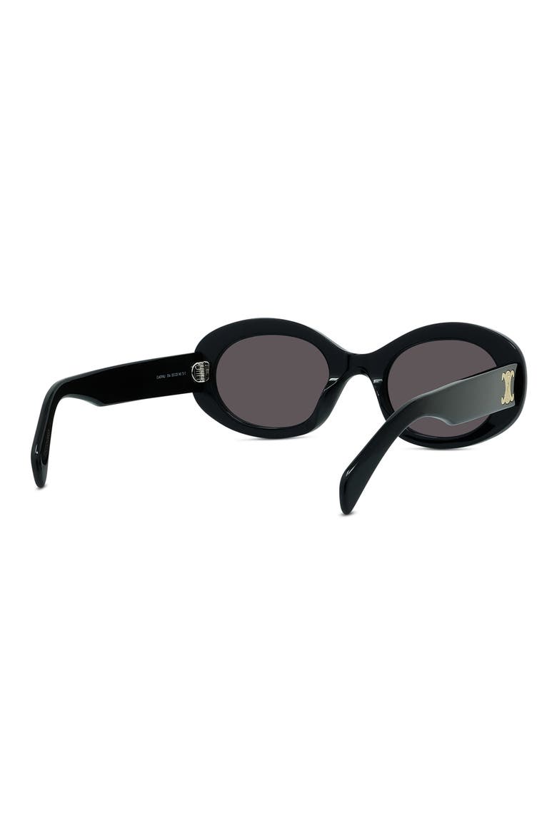 Triomphe 52mm Oval Sunglasses, Alternate, color, SHINY SOLID BLACK/ SMOKE
