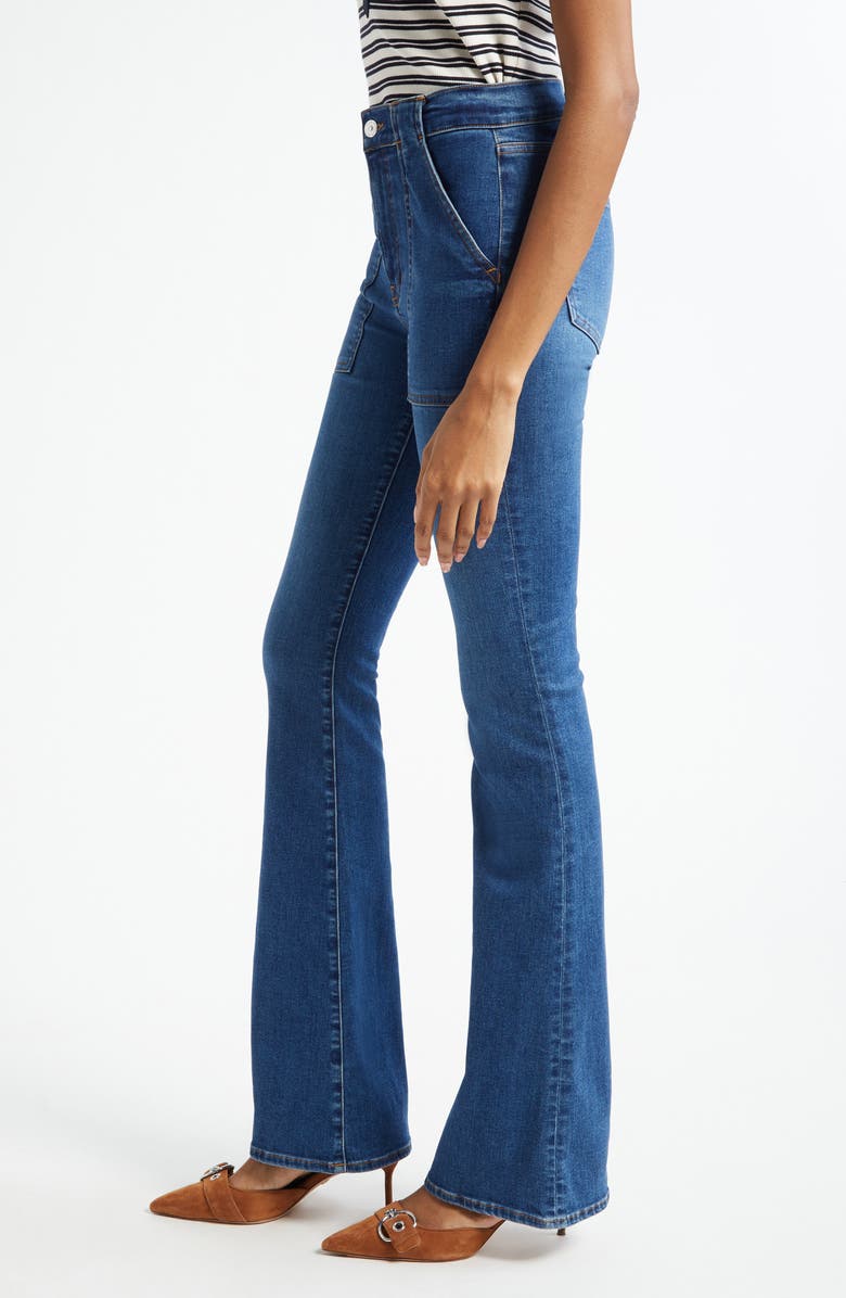 Veronica Beard Beverly High Waist Skinny Flare Jeans, Alternate, color, Bright Blue