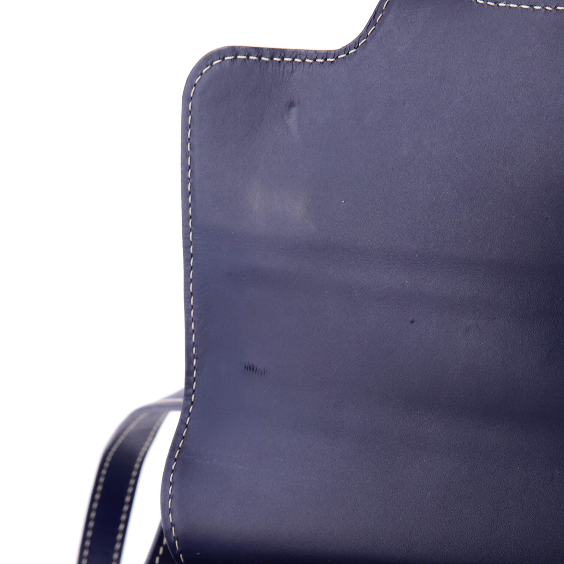 Pre-Owned Goyard Saigon Top Handle Bag Coated Canvas with Leather PM, Alternate, color, Blue