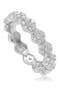 Sterling Silver White CZ Flower Pave Eternity Band Ring