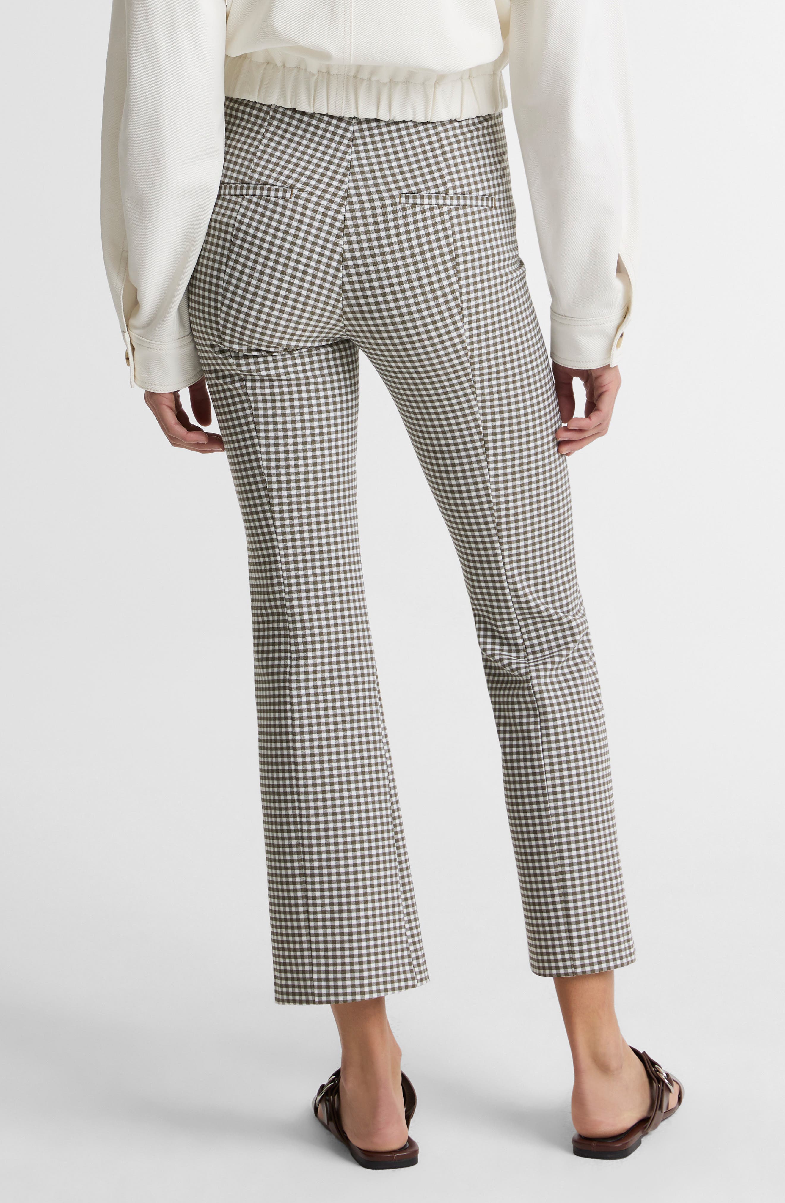 Niki Mid Rise Crop Gingham Pants - image 2