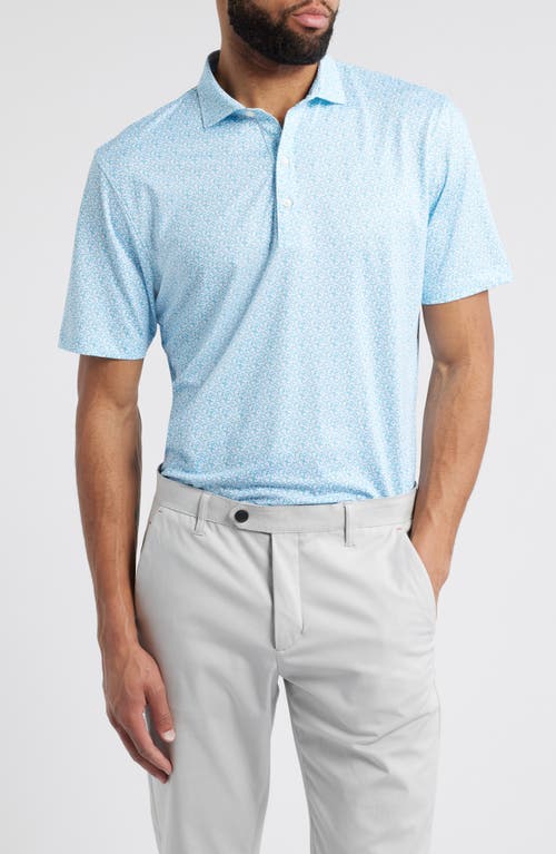 Johnnie-o Springwood Scatter Print Prep-formance Golf Polo In Grotto
