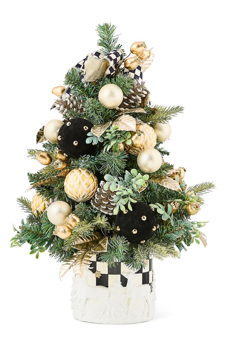 MACKENZIE CHILDS Courtly Noel Illuminated Tabletop Christmas Tree, Main, color, Courtly