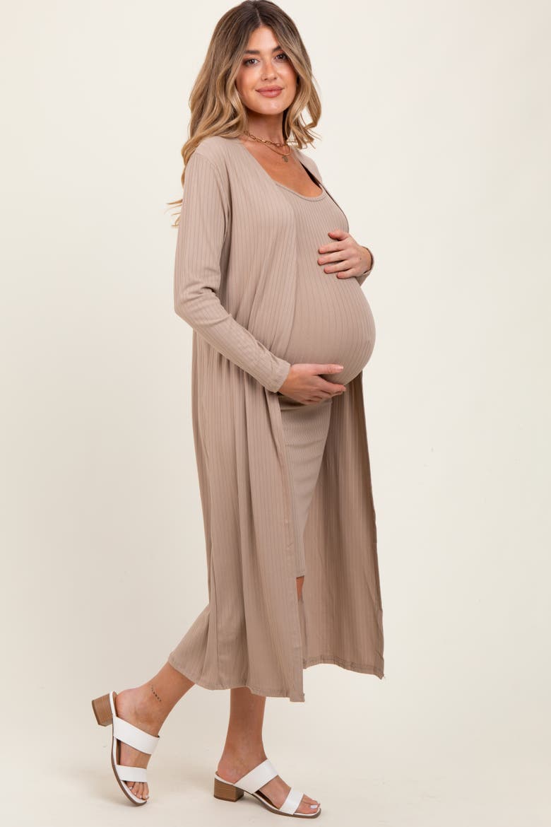 Ribbed Cardigan 2 Piece Set, Alternate, color, Cream