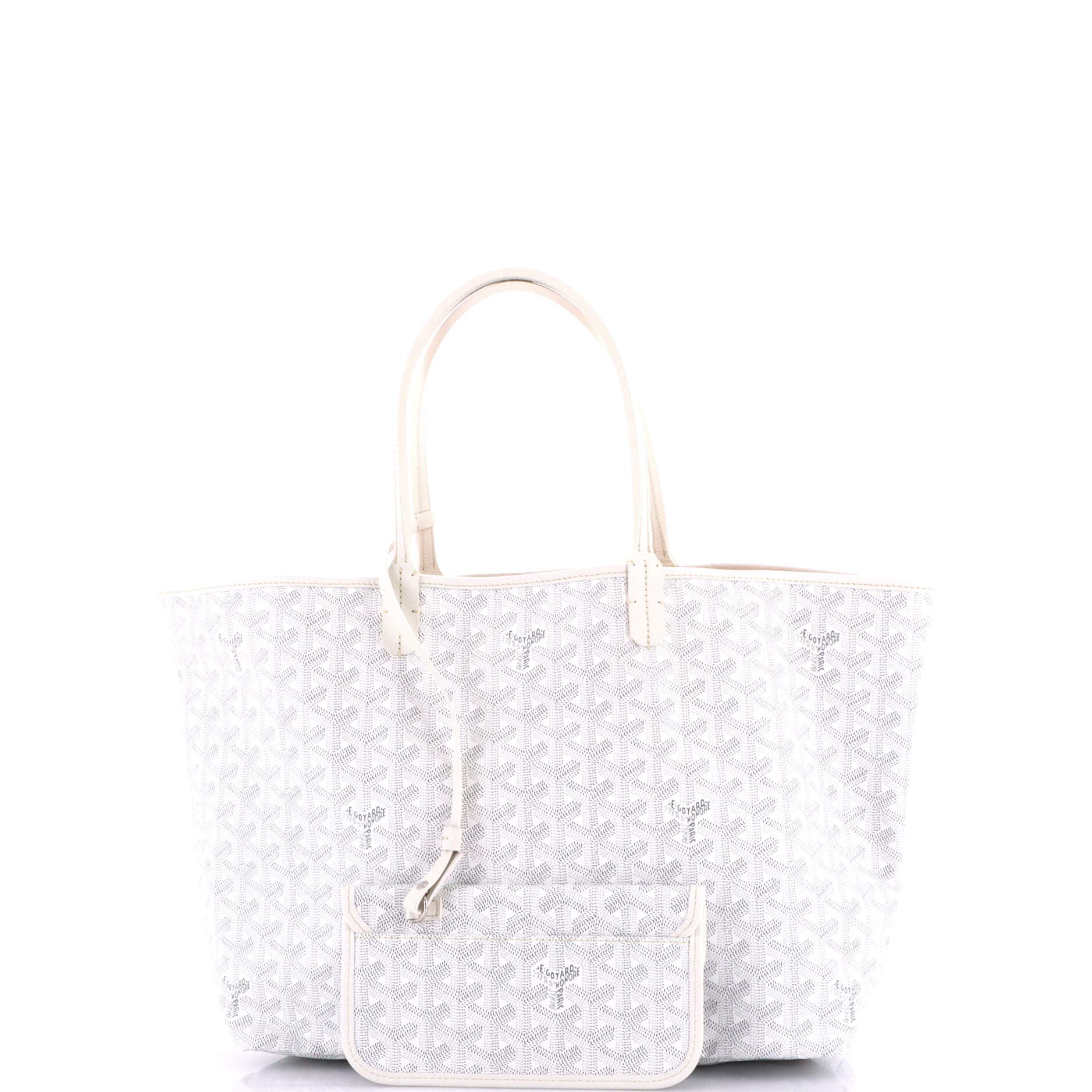 Pre-Owned Goyard Saint Louis Tote Coated Canvas PM, Alternate, color, White