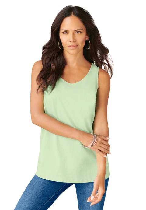 Plus Size Cotton Scoopneck Tank Top (Plus)