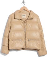 L'AGENCE Stowe Faux Leather Puffer Jacket