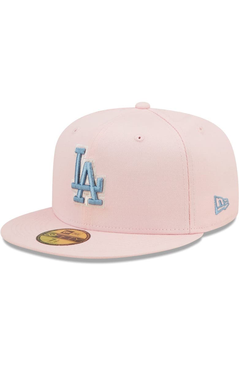 New Era Men's New Era Pink/Sky Blue Los Angeles Dodgers Dodger Stadium 40th Anniversary Undervisor 59FIFTY Fitted Hat, Alternate, color,