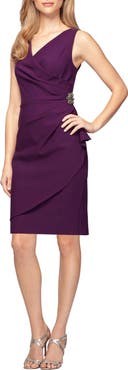 Alex Evenings Contour Collection Side Ruched Cocktail Dress