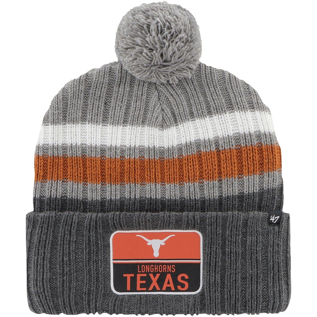 '47 Men's '47 Charcoal Texas Longhorns Stack Striped Cuffed Knit Hat ...
