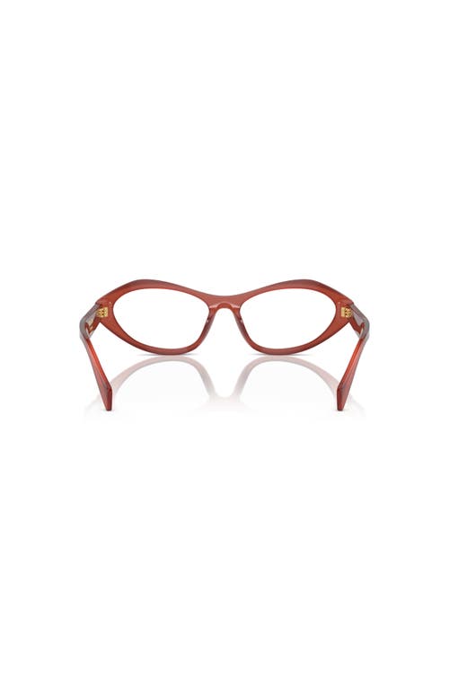 Prada 55mm Irregular Optical Glasses In Red