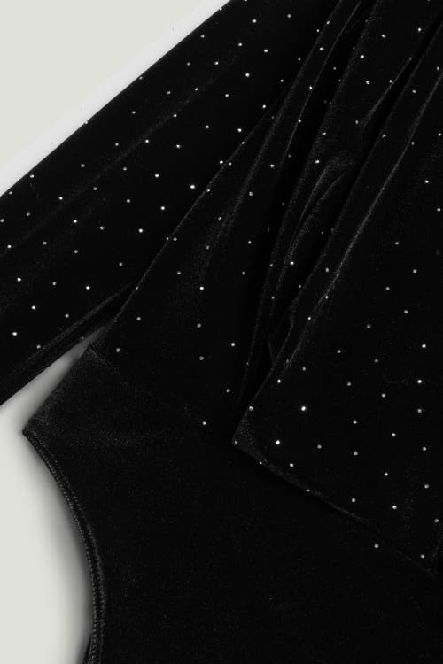 Nocturne Plunge V-neck Embellished Bodysuit In Black