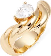Nordstrom Pear Cubic Zirconia Curved Ring