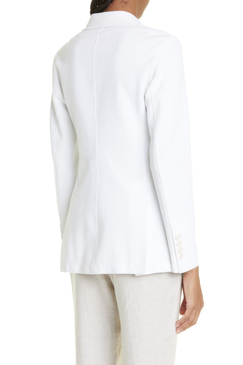 Single Breasted Cotton Blend Blazer, Alternate, color, 00 - WHITE
