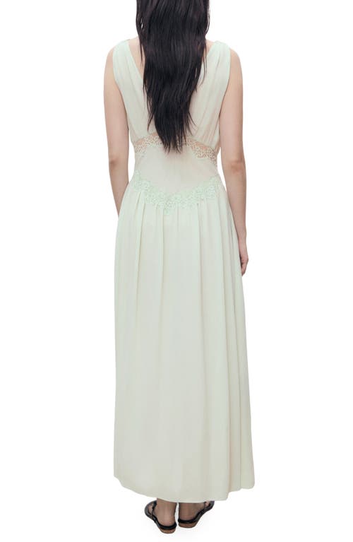 Mango Lace Trim Sleeveless Maxi Dress In Green