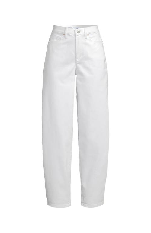 Lands' End Recover High Rise Barrel Leg Ankle Jeans In White