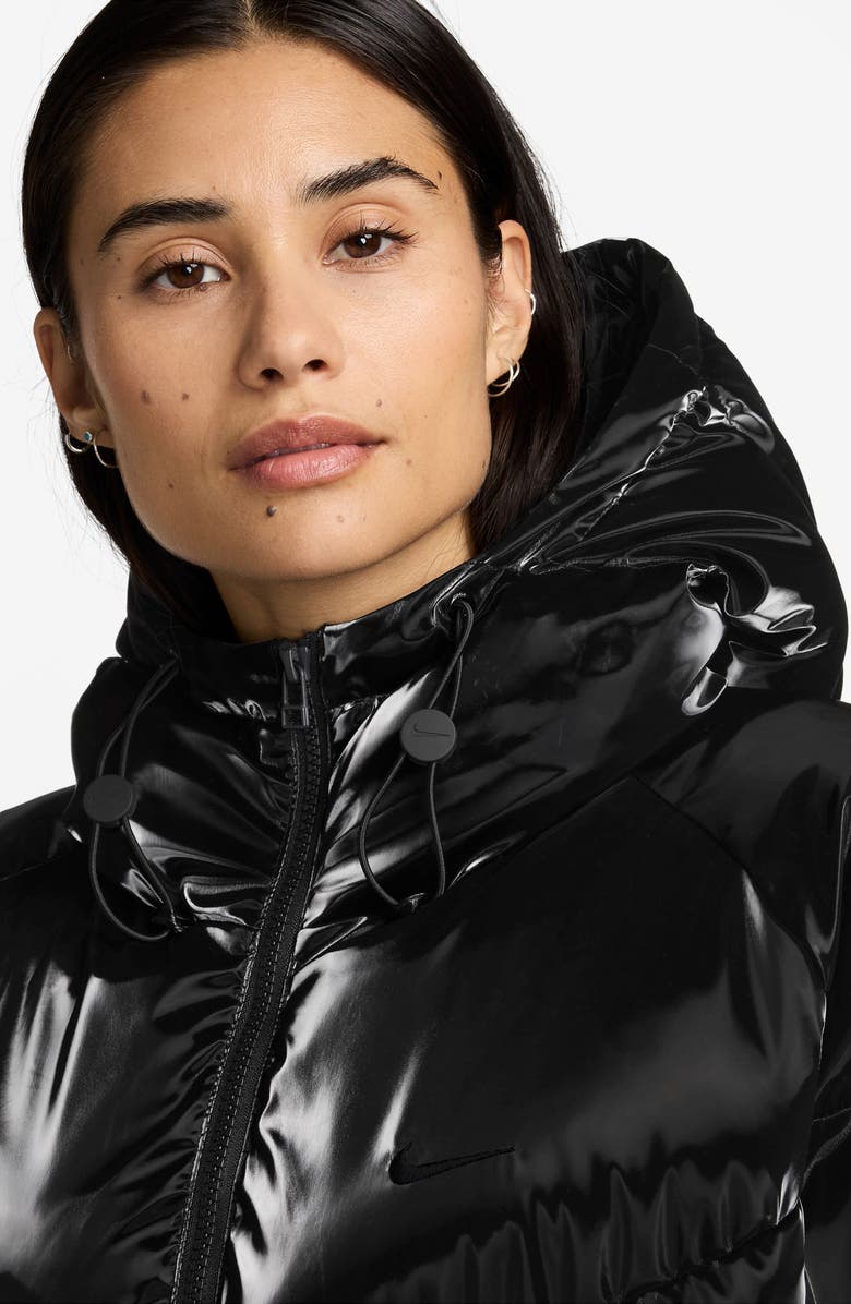 Nike Sportswear Shine Loose Thermore<sup>™</sup> EcoDown Insulated Hooded Parka, Alternate, color, 010 Black/Black