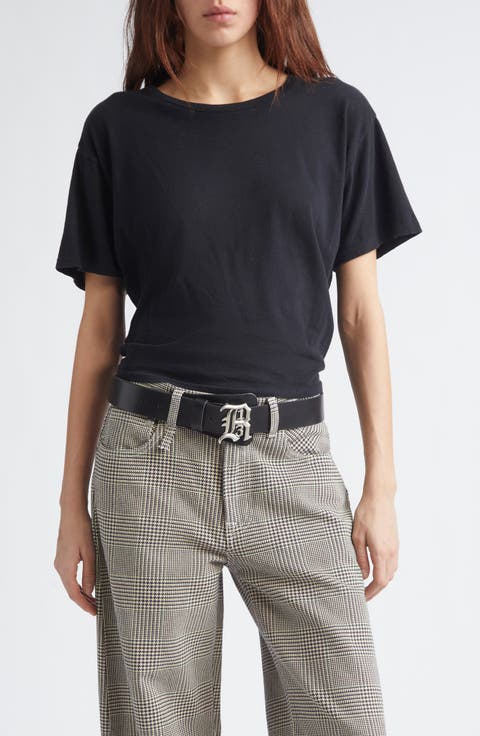 Tight Waist Cotton & Cashmere T-Shirt