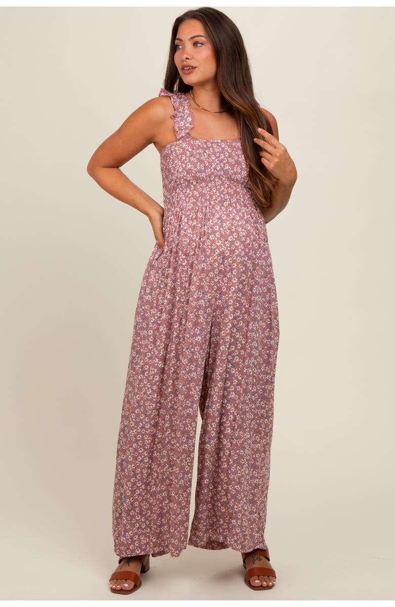 PinkBlush Floral Flowy Jumpsuit, Main, color, Mauve