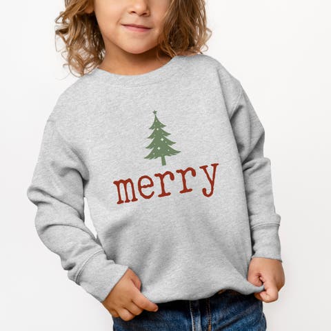 Merry Christmas Tree Stars Sweatshirt (toddler)
