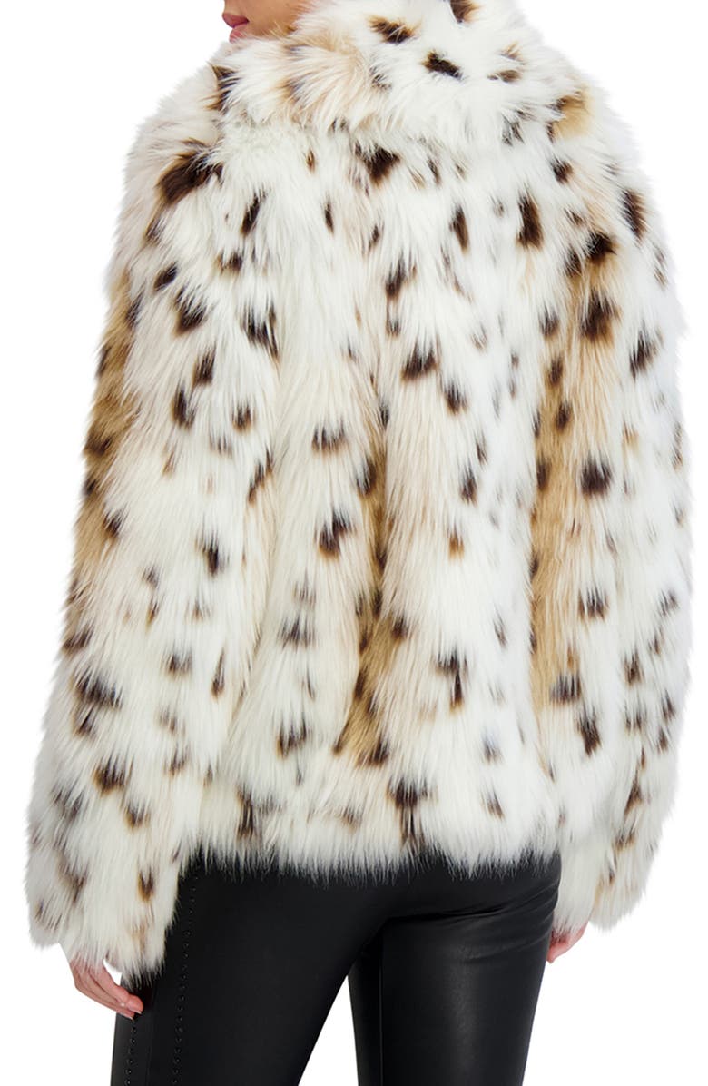 KARL LAGERFELD PARIS Snow Leopard Spot Faux Fur Coat, Alternate, color, Leopard