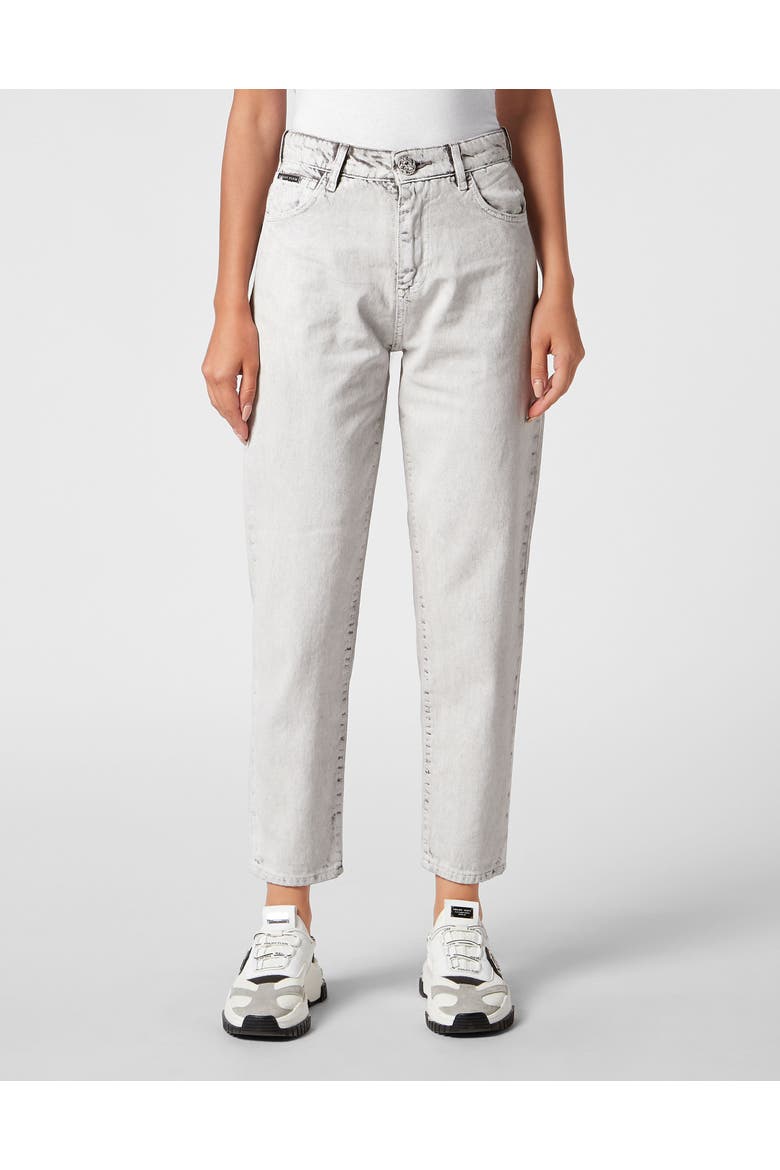 Denim Trousers Mom Fit Women, Main, color, IcePleasure