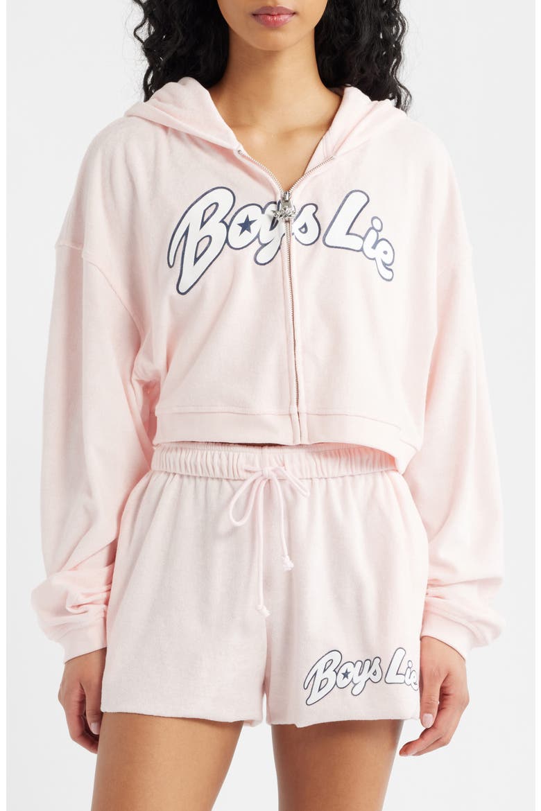 Starlight Alex Crop Zip-Up Hoodie, Alternate, color, PINK