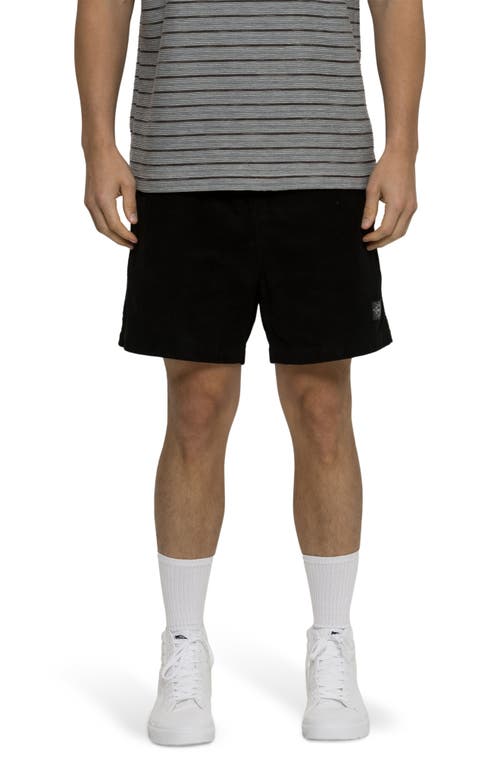 Maui And Sons Maui & Sons Camp 84 Bleted Corduroy Walking Shorts In Black