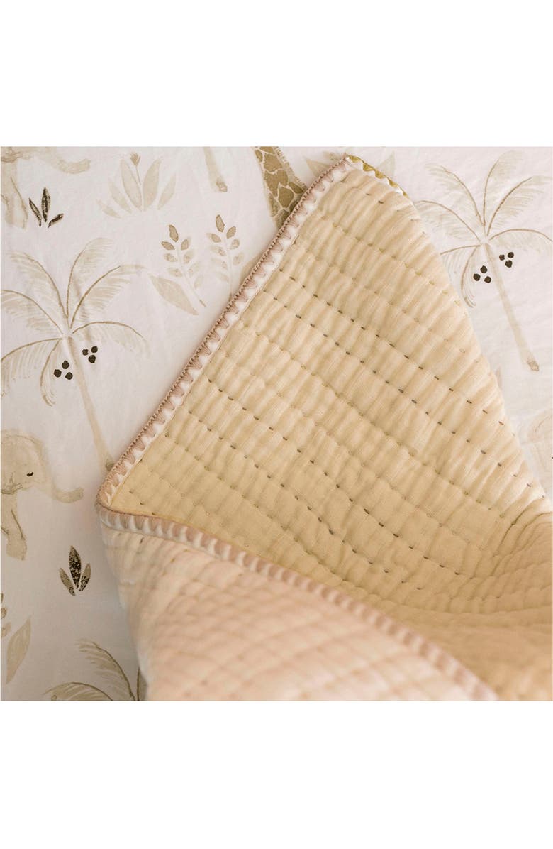 CRANE BABY Quilted Cotton Baby Blanket, Alternate, color, Tan/ White