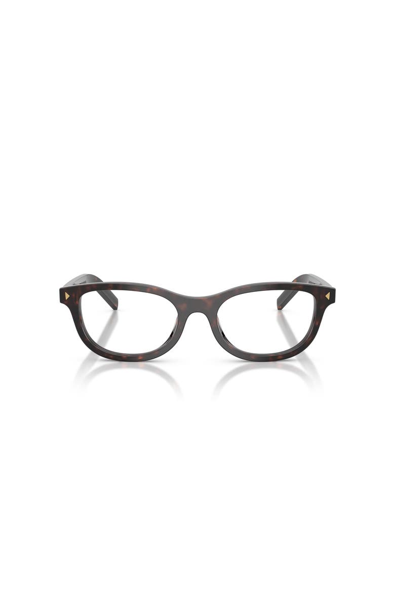 Prada 50mm Oval optical glasses, Alternate, color, Tortoise