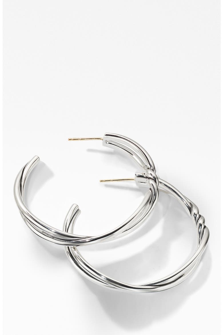 Continuance Large Hoop Earrings, Main, color, SILVER