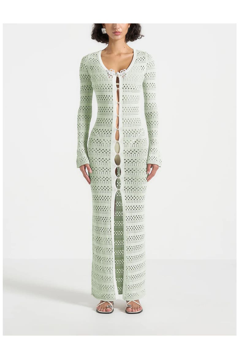 Aria Pointelle Knit Cover Up, Alternate, color, Sage