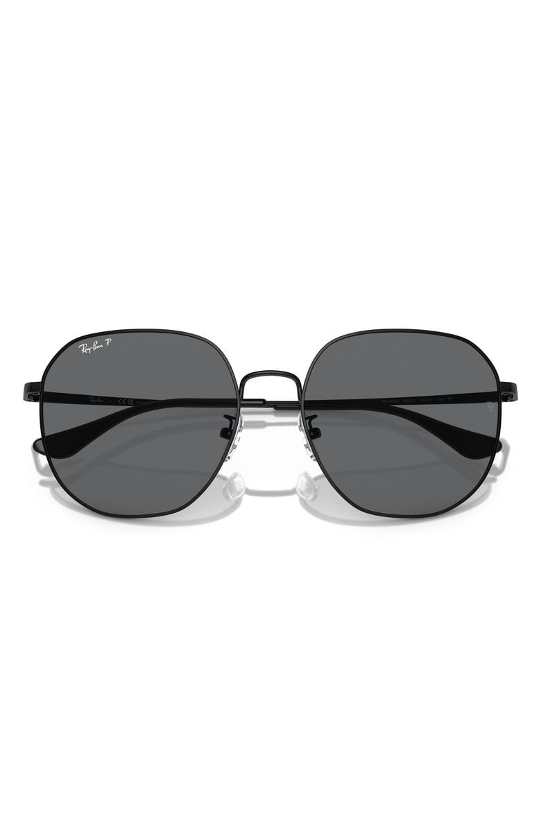 Ray-Ban 60mm Polarized Round Sunglasses, Alternate, color,