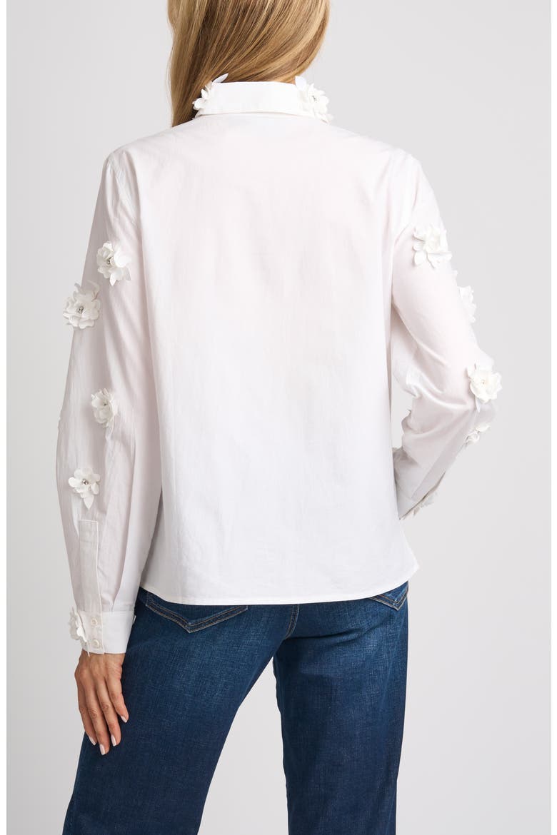 Avery Appliqué Cotton Shirt, Alternate, color, BRILLIANT WHITE