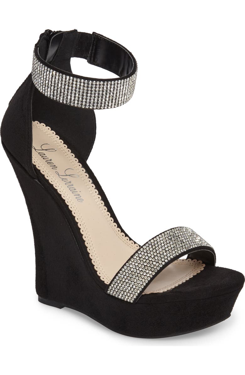 Lauren Lorraine Lana Embellished Platform Wedge, Main, color,