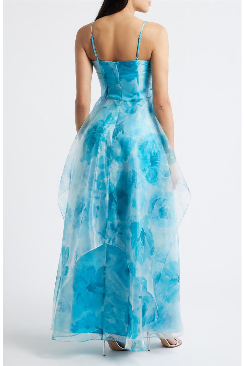 Handkerchief Halter Evening Gown, Alternate, color, BLUE MULTI