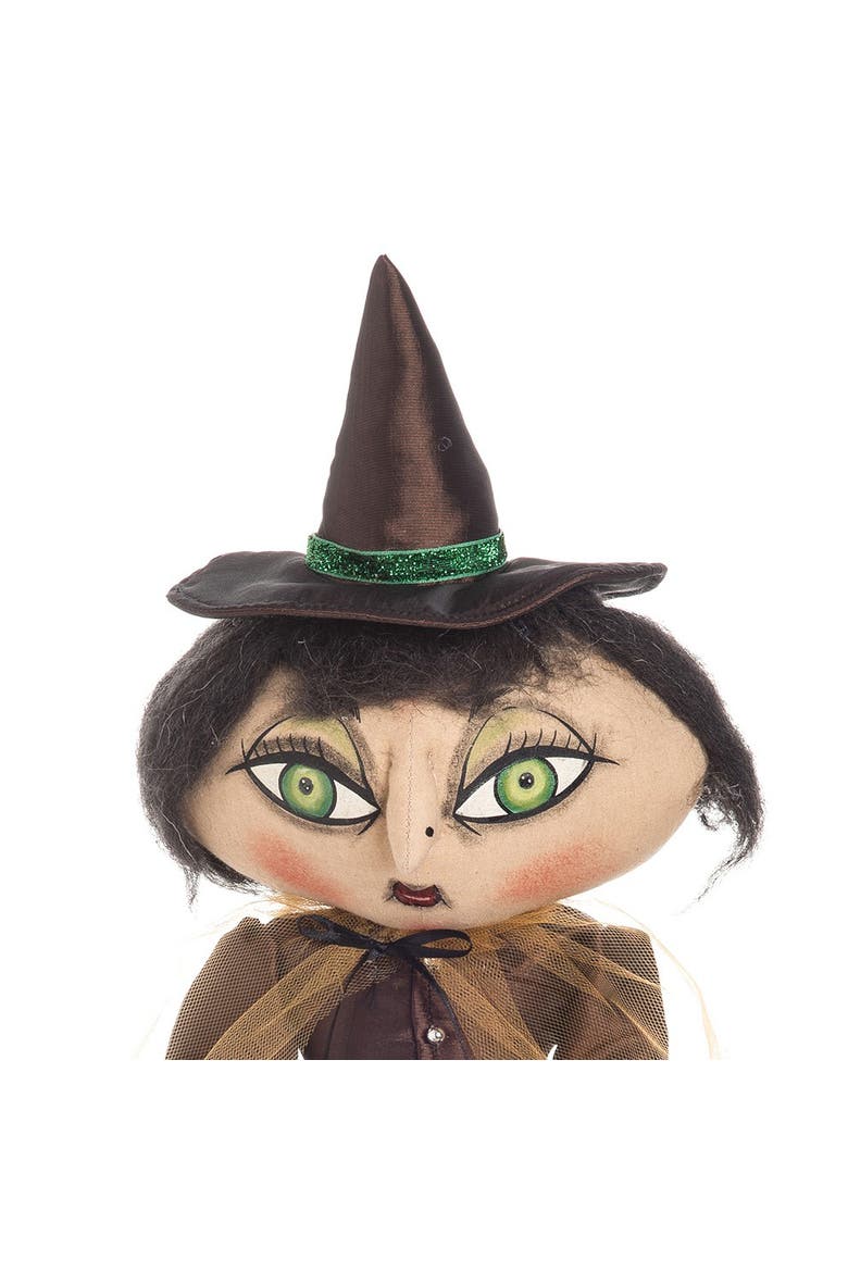 Matilda Witch Halloween Joe Spencer Gathered Traditions Figurine, Alternate, color, Brown