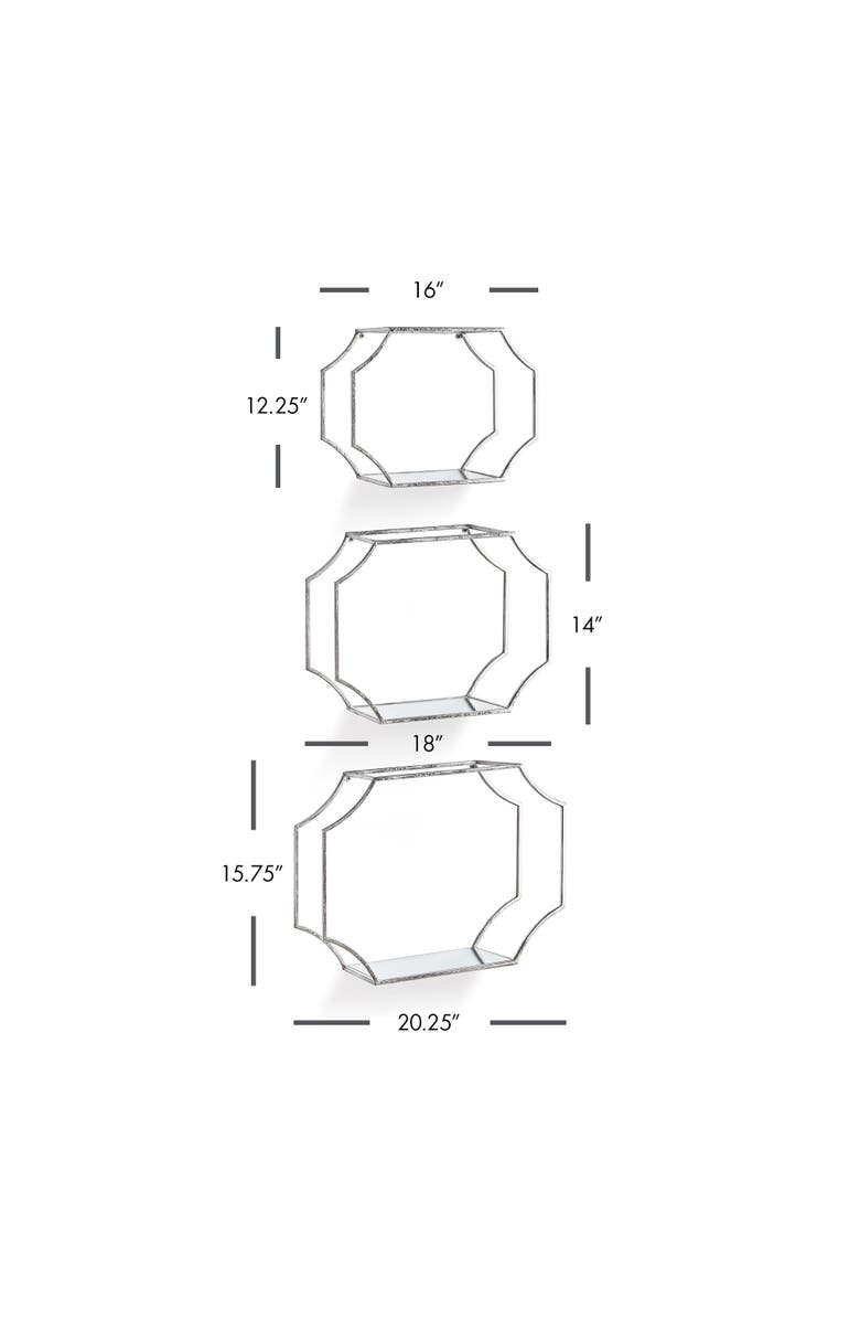 Napa Home & Garden Hudson Mirrored Wall Shelves St/3, Alternate, color, 