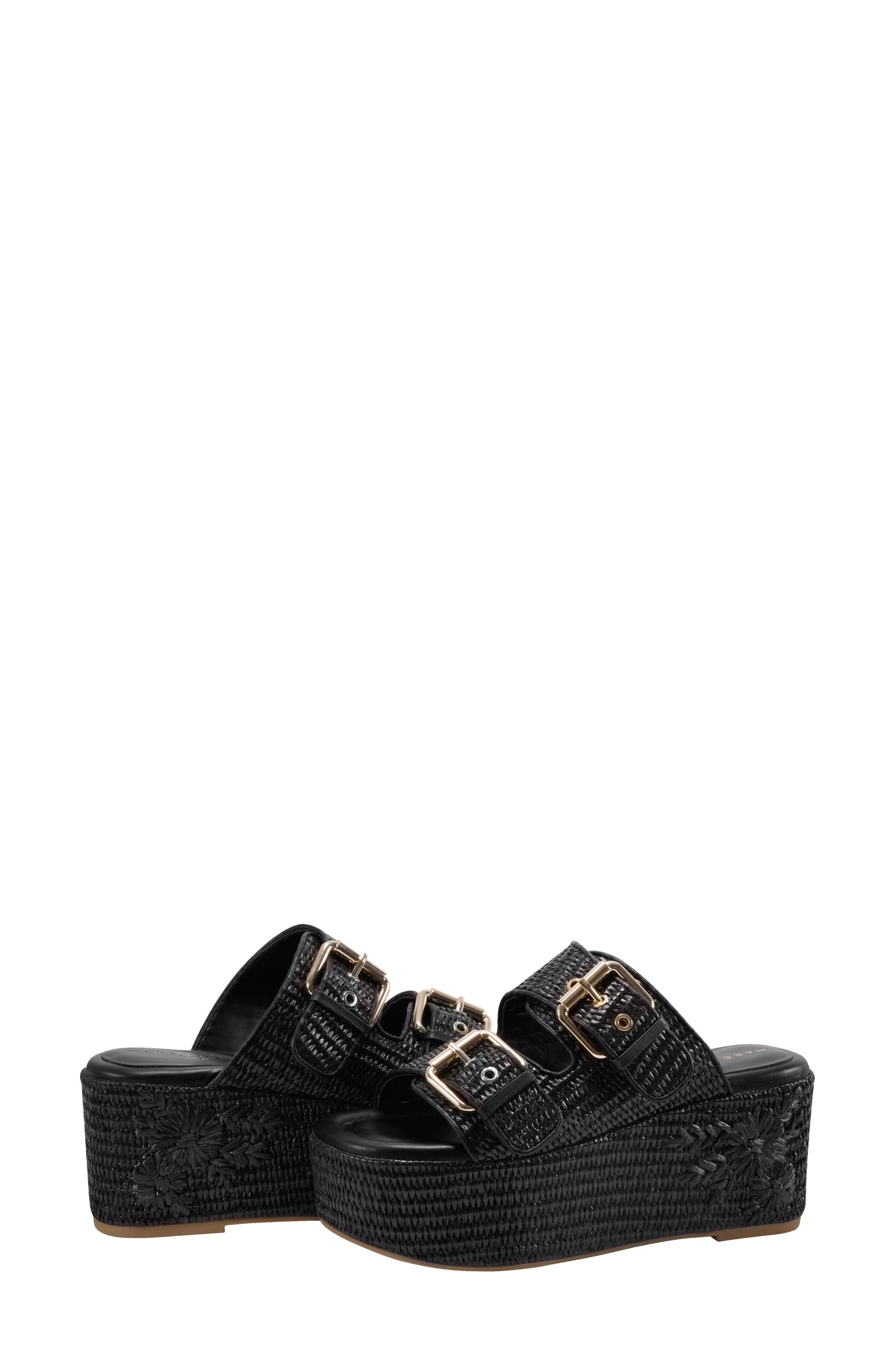 Marc Fisher LTD Poppy Platform Sandal, Alternate, color, Black