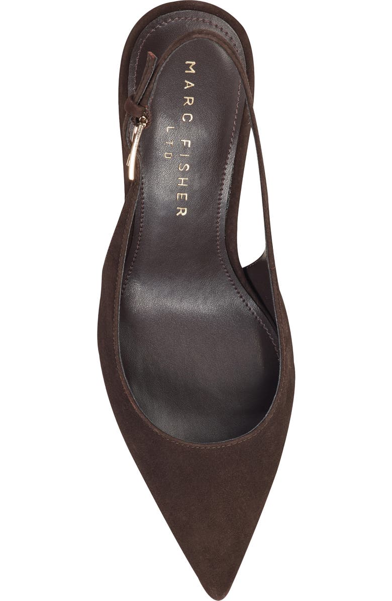 Marc Fisher LTD Dorie Slingback Pointed Toe Pump, Alternate, color, Dark Brown