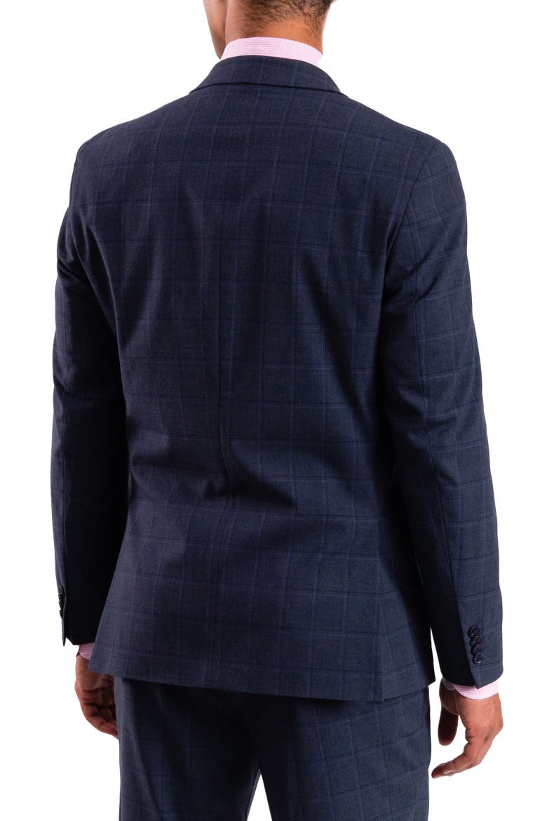 Windowpane Plaid Tailored Fit Suit, Alternate, color, BLUE
